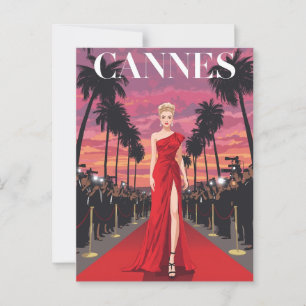  Cannes Red Carpet Glamour Film Festival Briefkaart