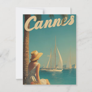 Cannes reis in vintage stijl briefkaart