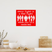 Cannibal Food Fight Funny Print Poster Humor (Keuken)