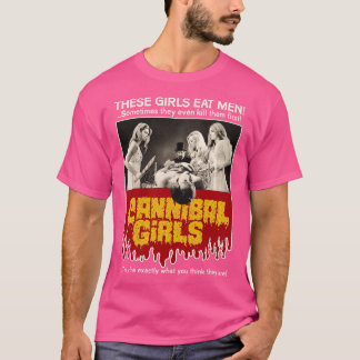 Cannibal Meisjes Retro 70s Horror Film T-shirt