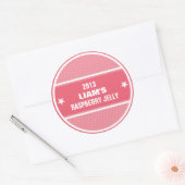 Canning jarre étiquette rouge rayé personnalisé (Enveloppe)