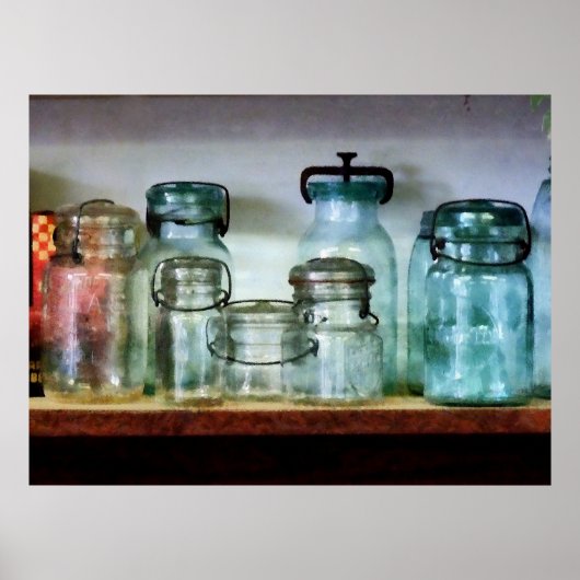 Canning Jars op Shelf Poster (Voorkant)