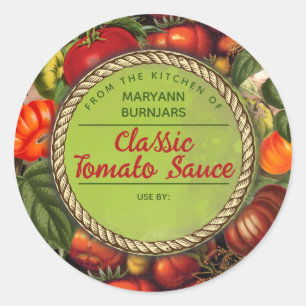 Canning tomaten gepersonaliseerd uit de keuken van ronde sticker