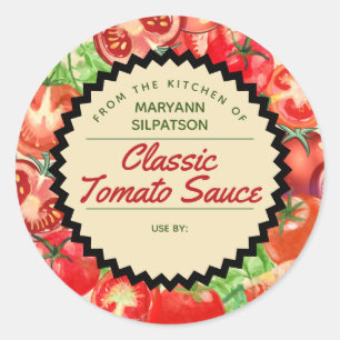 Canning tomaten gepersonaliseerd uit de keuken van ronde sticker