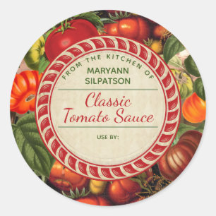 Canning tomaten gepersonaliseerd uit de keuken van ronde sticker