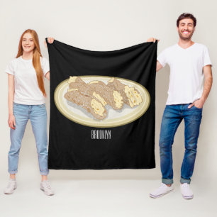 Cannoli cartoon illustratie fleece deken