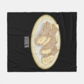 Cannoli cartoon illustratie fleece deken (Voorkant (Horizontaal))