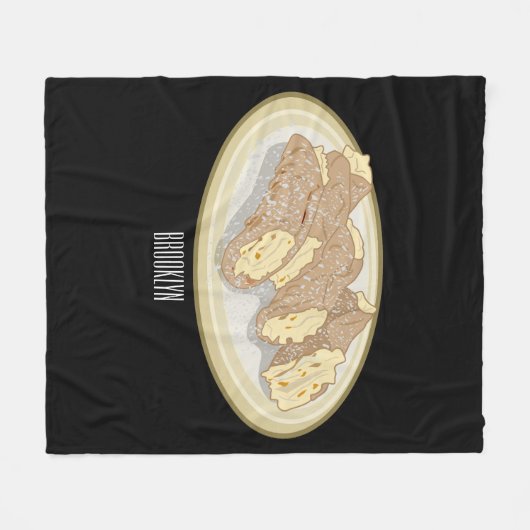 Cannoli cartoon illustratie fleece deken (Voorkant (Horizontaal))