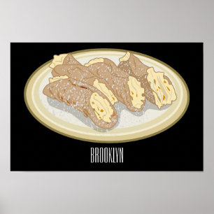 Cannoli cartoon illustratie poster