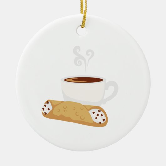 Cannoli & Coffee Keramisch Ornament (Voorkant)