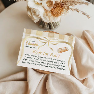 Cannoli Neutrale Italiaanse Baby Shower Boek Verzo Informatiekaartje