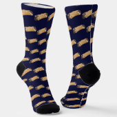 Cannoli on Navy Blue Background Sokken (Gebogen)