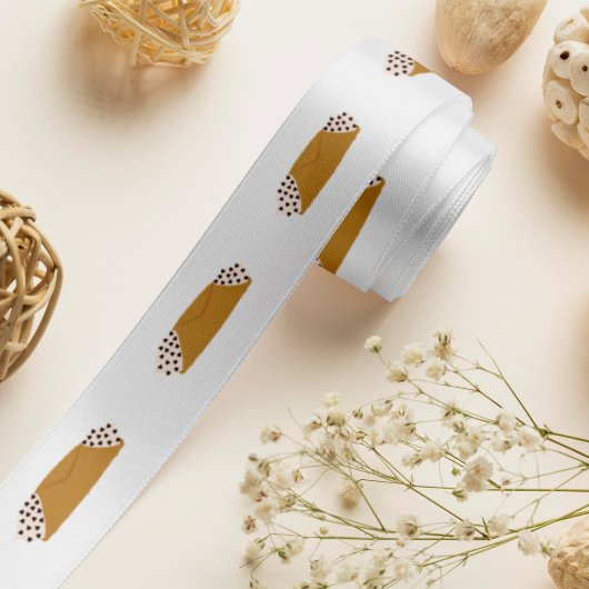 Cannoli Print Satin Ribbon Lint