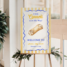Cannoli Yellow Blue Italian Baby Shower Welcome