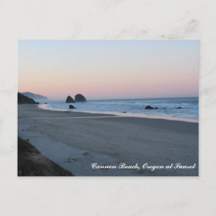 Cannon Beach AM, Cannon Beach, Oregon at Sunset Briefkaart