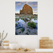 Cannon Beach Haystack Rock Low Tide Oregon Poster (Keuken)