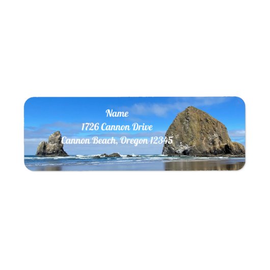 Cannon Beach Oregon Haystack Etiket (Voorkant)