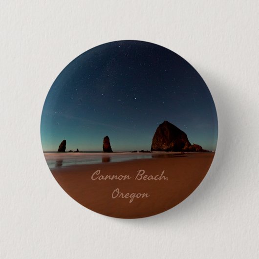 Cannon Beach Oregon Haystack Ronde Button 5,7 Cm (Voorkant)