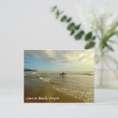Cannon Beach Oregon Surfer Sunset Briefkaart (Staand voorkant)
