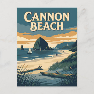 Cannon Beach Oregon Vintage Kust Reisposter Briefkaart