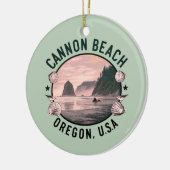 Cannon Beach Retro Vignet Keramisch Ornament (Links)
