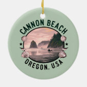 Cannon Beach Retro Vignet Keramisch Ornament (Achterkant)