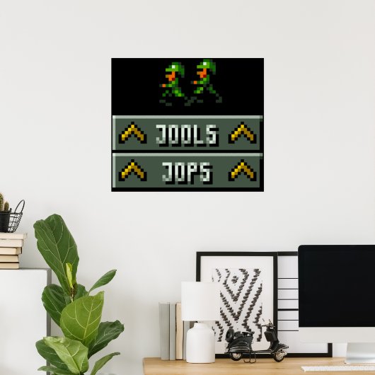 Cannon Fodder Heros Jools en Jops Retro DOS gam Poster (Thuiskantoor)