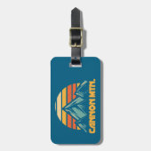 Cannon Mountain New Hampshire Retro Turquoise Bagagelabel (Voorkant verticaal)