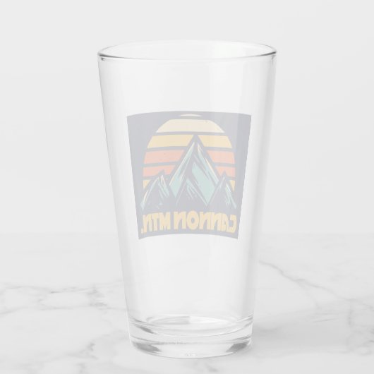 Cannon Mountain New Hampshire Retro Turquoise Glas (Achterkant)