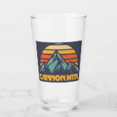 Cannon Mountain New Hampshire Retro Turquoise Glas (Voorkant)