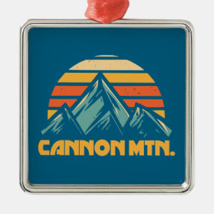 Cannon Mountain New Hampshire Retro Turquoise Metalen Ornament