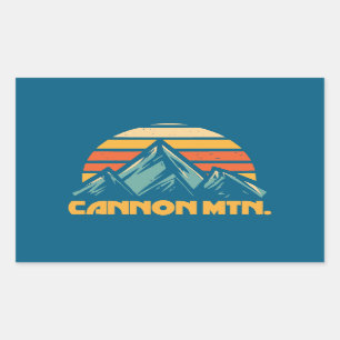 Cannon Mountain New Hampshire Retro Turquoise Rechthoekige Sticker