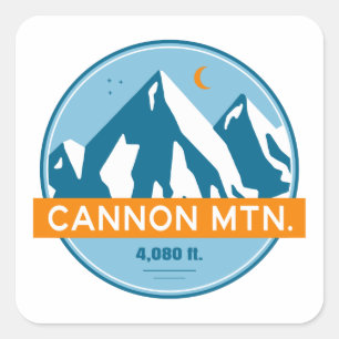 Cannon Mountain New Hampshire Stars Moon Vierkante Sticker