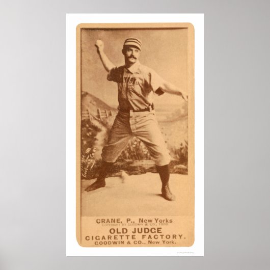 Cannonball Crane Baseball 1887 Poster (Voorkant)