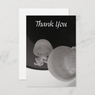 Cannonball Jellyfish Blk & Wht Carte de remercieme