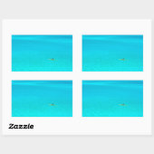 Canoë à déclenchement en Bora Bora autocollant rec (Feuille)