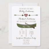 Canoe + Arrows Rustic Wedding Invitation Kaart (Voorkant)