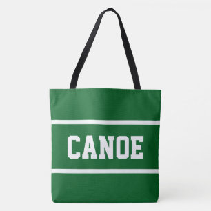CANOE Atletiek Witte Tekst Strepen Op Kamp Groen Draagtas