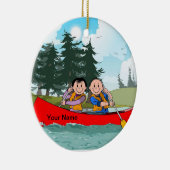 Canoe Couple Keramisch Ornament (Rechts)