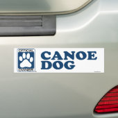 Canoe Dog Blue Bumpersticker (Op auto)