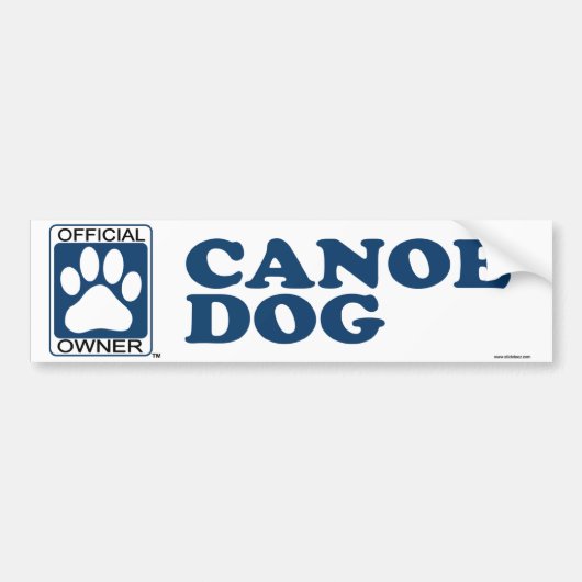 Canoe Dog Blue Bumpersticker (Voorkant)