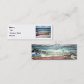 Canoë et radeau sur le carte de visite d'île de (Devant / Derrière)