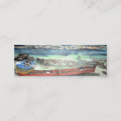 Canoë et radeau sur le carte de visite d'île de (Dos)