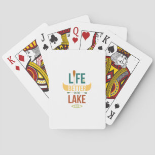 Canoe Life is beter op het meer Canoeing Gift Pokerkaarten