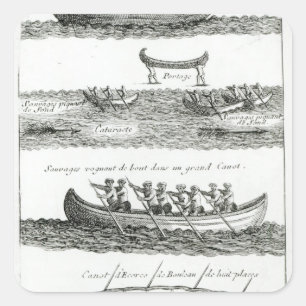 Canoe of the Iroquois Vierkante Sticker