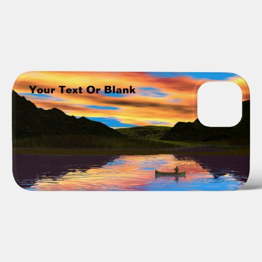 Canoe on Sunset Lake Hoesje-Mate iPhone Case (Achterkant (horizontaal))