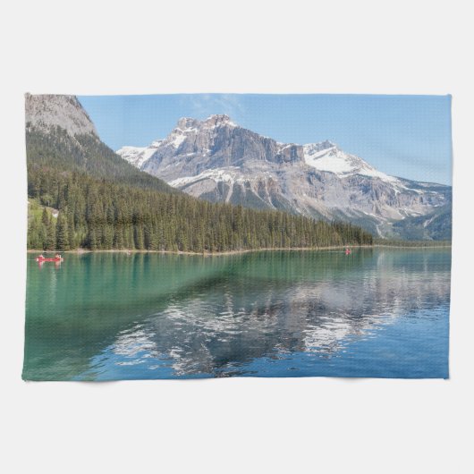 Canoe op het beroemde Emerald Lake - Yoho NP, Cana Theedoek (Horizontaal)