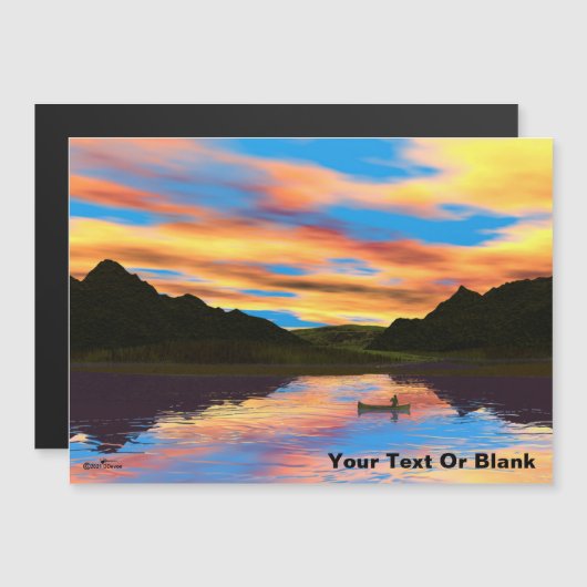 Canoe op Sunset Lake Card (Voorkant / Achterkant)