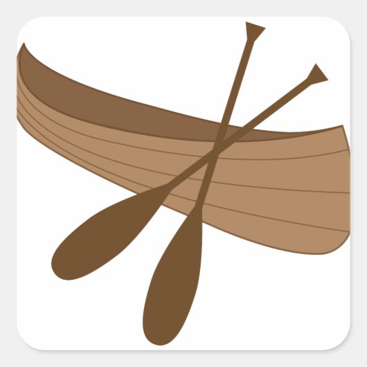 Canoe & Paddles Vierkante Sticker (Voorkant)