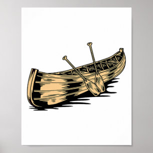 Canoe peddel Funny Canoeing Kayaking Varen Boot  Poster